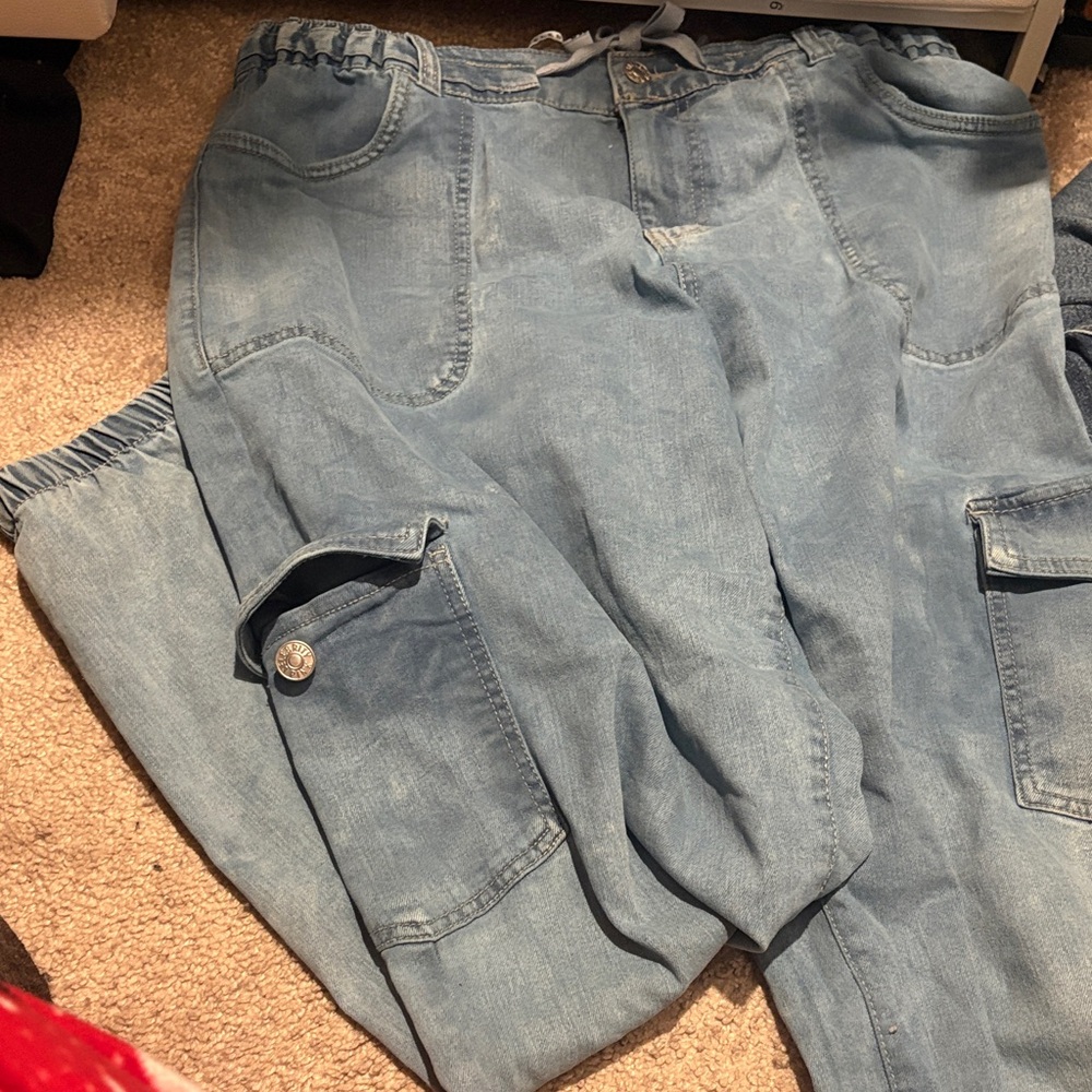 Celebrity Pink Light Blue Cargo Pants